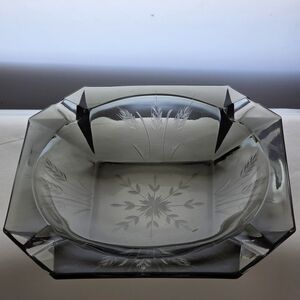 Elegant Gray Glass Decorative Bowl